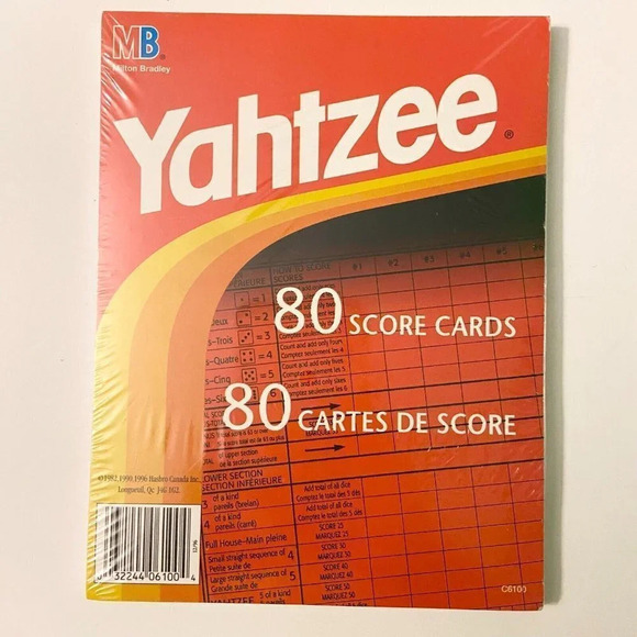 Vintage 1996 Yahtzee Score Cards 80  Sheets Milton Bradley Sealed - Picture 5 of 6